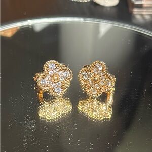 Gold Floral Stud Earrings